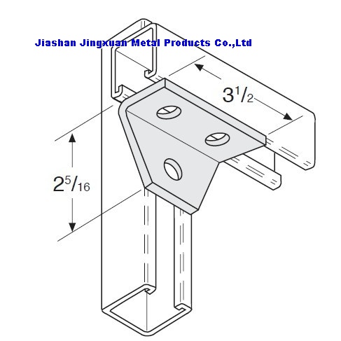 3 Hole Gussetted Shelf Angle Strut Fitting